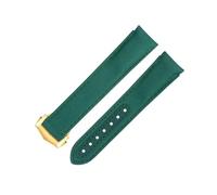 KAVJU 20mm Curved End Watch Band For Omega Strap For AT150 Seamaster 300 Planet Ocean De Ville Speedmaster New Green High Density Nylon Cowhide Watchbands(Green 3)