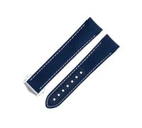 KAVJU 20mm Green Nylon Fabric Watchband Fit For Omega Strap For AT150 Seamaster 300 Planet Ocean De Ville Speedmaster Curved End Watch Band(Blue 13)