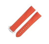 KAVJU 20mm Green Nylon Fabric Watchband Fit For Omega Strap For AT150 Seamaster 300 Planet Ocean De Ville Speedmaster Curved End Watch Band(Orange 7)