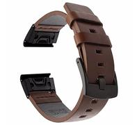 KAVJU 22/26mm Official Leather Watchbands For Garmin Fenix 7X 7 6 6X Pro 5 5X Plus 935 945 Smartwatch Band QuickFit Bracelet Strap (Color : Dark brown, Size : 22mm Width)