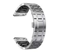 KAVJU 22mm 26mm Quick Fit Strap For Garmin Fenix 8 51mm 7X 7 Pro Fenix 6X 6 5X 5Plus Tactix 7 Metal Link Bracelet For Garmin fenix 3 3hr D2 Watchbands(Silver,26mm D2)