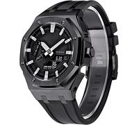 KAVJU Casioak Mod Kit 5th Gen Metal Watch Case and Rubber Band，For gm2100 ga2100/2110,Stainless Steel Bezel strap Modfication Accessories(Style 01,For gm2100)
