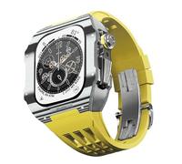 KAVJU Fluororubber Watch Band Carbon Fiber Case Modification Kit，For Apple Watch Series 8 7 45mm SE 6 5 4 44mm Upgrade Replace Watch Strap(31,For 45mm)