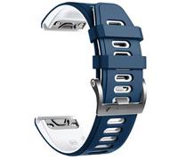 KAVJU For Fenix 6X Watchbands Silicone Sport Watch Strap For Fenix 5X 5X PlusFenix 6X ProFenix 7X Fenix 3 Fenix 3 HR Tactix Descent MK1D2 Delta PXD2 Charlie Smart Watch Band(Dark blue-White)