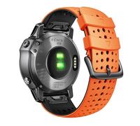 KAVJU For Garmin Fenix 8X Fenix 7X Sport Silicone Watch Band 26mm Replacement Strap For Fenix 6X/6X Pro/5X Plus/Tactix 7 Pro/Enduro 2/Fenix 3/Descent Mk2(Orange-black)