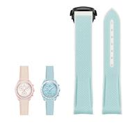 KAVJU For Moonswatch Watch,Soft Silicone Strap For Omega X Swatch MoonSwatch Speedmaster 20mm Watch,Quick Release Waterproof Replacement Strap(Blue 3)