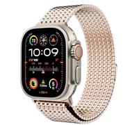 KAVJU Mesh Loop Stainless Steel Magnetic Clasp Band For Apple Watch BAND Ultra 2 49MM Series 10/9/8/7/6/SE/5/4/3/2 38/40/41MM 42/44/45/49mm S10 42MM 46MM Watch Strap(Rose Gold,S10 46MM)