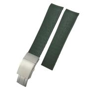 KAVJU Rubber Watchband 19mm 20mm 21mm Silicone Strap for Longines Hydroconquest L3 781 782 VHP Black Blue Watch Bracelets(Green,21mm)