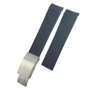 KAVJU Rubber Watchband 19mm 20mm 21mm Silicone Strap for Longines Hydroconquest L3 781 782 VHP Black Blue Watch Bracelets(Gray,19mm)