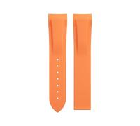 KAVJU Soft Flexible Rubber Watchband For Omega Strap Speedmaster Moonwatch Seamaster 300 AT150 PLANET OCEAN 600 Wristband 20/21/22mm No buckle(Orange,20mm)