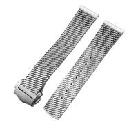 KAVJU Solid Titanium Alloy 19mm 20mm Watchband for Omega 007 Seamaster Diver 300 Watch Strap Woven Metal Bracelets(20mm)