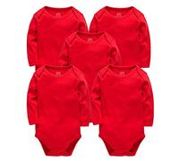 kavkas Long Sleeve Newborn Bodysuits Plain Baby Vest Undershirt Cotton Baby Clothes for Boys and Girls 5 Pack (12-18M)