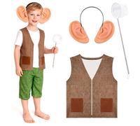 Kavoc 3 Pcs Giant Costume Include Ear Headband Waistcoat Catching Fish Net for World Book Day Book W ancy Dress Costume Outfit (4-5yr)