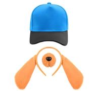 Kavoc 4 Pcs Dog Hero Costume Include Baseball Hat,Dog Ears Headband,Dog Nose and Fabric Patch for Men Women Kids Book Day Dress Up（Style1）