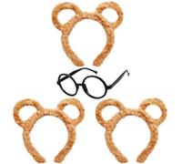 Kavoc 4 Pcs Halloween Chipmunk Costumes Set Include 3 Pcs Chipmunk Headbands and Glasses for Men Women Movie Party Dress