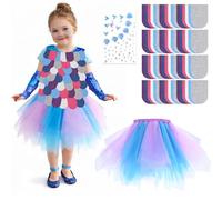 Kavoc Rainbow Costume Set Includes Rainbow Tutu Skirt Mermaid Scale Fabric Pieces Book Story Character Costume Accessories for World Book Day Cosplay Party Supplies