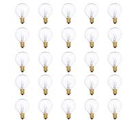Kavolet 25PCS G40 Replacement Light Bulbs, 7W Tungsten Incandescent Bulb Lamp, Clear Glass G40 Globe Bulbs, E12 Base Sockets, 220-240V, for Indoor Outdoor Patio Decor Home Wedding Party Decoration