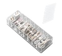 Kavolet Data Cable Storage Box, Cord Storage Box for Desk, Transparent Multi Grids Large Capacity Charging Cord Organizer with 10 Wire Ties for Drawer Desk
