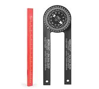Kavolet Miter Saw Protractor 360 Horizontal Angle Gauge for Precise Bevel Cutting in Black Grey ABS Material