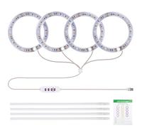 Kavolet Plant Grow Light Smart Timer 5 Dimmable Brightness Indoor Plant Light USB Powered 4 Heads 6.2W 301.7lm 80LED 4000K for Mini Bonsai (4 Heads)