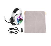 Kavolet Wireless Gaming Headset with Impressive Sound Quality and Clear Communication for PC Gamers, Gaming Headphones with RGB Lighting for All-day Comfort (White)