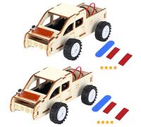 Kavolet Wood Voice Controlled Vehicle Toy Kit DIY Scientific Tool | Encourages Hands-on Learning, Enhances Cognitive skills. Includes 4 Wooden Plates, Wheels, Motors, Voice Control receiver.