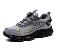Kavon SafeStep - Protect Your Feet with Comfort & Style Unisex Safety Shoes with Steel Toe Cap | Non-Slip Work Sneakers Breathable Air Cushion and Innovative Swivel Buckle Shoelaces Grey