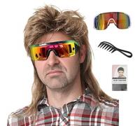 Kavsni Mullet Wig for Men Joe Dirt Emo Wig 80s 90s Costumes Fancy Party Accessory Cosplay Halloween Man X (Light Brown)