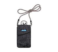 KAVU Essential Case Zip Crossbody Wallet with Rope Strap - Black Topo