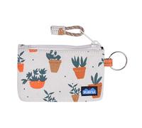 KAVU Stirling Double Sided Slim Cotton Canvas Zip Wallet, Potted Plants, One Size