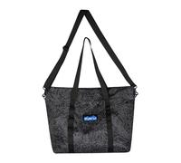 KAVU Twin Falls Tote Shoulder Strap Canvas Color Block Bag, Black Topo, One Size, Traveller