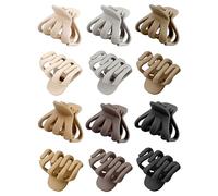 Kavya 12 Pcs Small Claw Clips Octopus Hair Clips for Fine Hair Non Slip Plastic Claw Grip Hair Claw Clips Women Mini Hairstyling Accessories for Women Girls