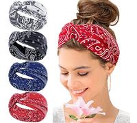 KAVYA Wide Headbands for Women's Hair Headband Soft Head Bands Adult Women Hairband Turban Flower Cotton Head band Everyday Yoga Sport Fitness