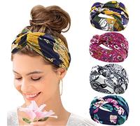 KAVYA Wide Headbands for Women's Hair Headband Soft Head Bands Adult Women Hairband Turban Flower Cotton Head band Everyday Yoga Sport Fitness
