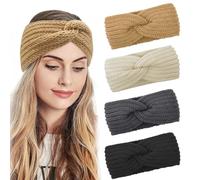 Kavya Winter Headbands for Women's Hair, Knitted Headband Soft Cable Ear Warmers Comfy Ear Muffs Crochet Ladies Head Band Ski Walks Gifts for Women Girl