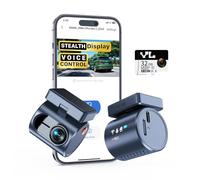KAWA 2K Dash Cam for Cars with Voice Control - Stealth Display Tiny Dashcam Front Included 32GB Micro SD Card, Super Night Vision, 1296P QHD, G-Sensor, Built in WiFi & App Car Camera