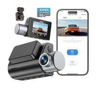 KAWA 4K Dash Cam Front and Rear, Voice Control, Free 64GB Card, WiFi6 Dual Dash Camera for Cars, Built-in GPS, 2”IPS Screen, 2K HDR, NightEagle Engine, 24H Park Mode, Hidden Dashcam