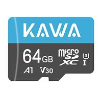 KAWA 64GB Micro SD Card, High Endurance Video Monitoring Card, microSDXC Flash Memory Card, A1, U3, Class10, V30, High Speed TF Card for DashCam, Security Camera, Baby Monitor, Phones, Tablets, Drones