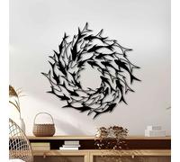 KAWA METALWORKS Fish Metal Wall Art, School of Marine Creature Decor, Flock Of Fish Sign, Large Nautical Wall Art, Marine Themed Interior Decor, Housewarming Gifts