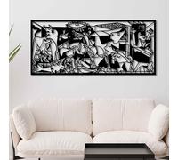 KAWA METALWORKS Guernica Wall Art Decor, Picasso Extra Large Metal Art, Modern Black Living Room Decor (Small - 26.5cm x 61cm HxW)