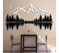 KAWA METALWORKS Mountain and Forest Wall Art Metal Home Decor, Metal Wall Art of Pine Trees and Hill, Large Nature Wall Decor, Oversized Wall Hanging, Housewarming Gift (Large - 69cm x 112cm (HxW))
