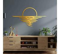 KAWA METALWORKS Sunrise Metal Wall Art, Sunshine Minimalist Metal Wall Decor, Boho Metal Wall Sculpture, Modern Sunset Indoor and Outdoor Wall Decoration (Large - 39cm x 71cm (HxW))