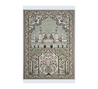 KAWABOSS Islam Prayer Mat with Tassels Portable Muslim Praying Mat for Travel Building and Vase Motifs Gold Yarn Cotton Turkish Prayer Rug Ramadan Eid Gift 70x108cm