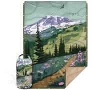 KawaGebo Kamp Outdoor Camping Blanket with Sherpa Lining, Camping Blanket Packable & Puffy Ultralight Soft Poncho DWR Camping Quilt for Cold Weather, Adventure, Sleeping, Backpacking 200x145cm