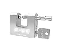 KAWAHA 71/60KD-3SK Stainless Steel D-Shaped Heavy Duty Padlock with Key for Garage Door, Containers, Shed and Warehouse (2-3/4 inch, Keyed Different - 3 Stainless Steel Keys)