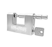 KAWAHA 71/80KD-3SK Stainless Steel D-Shaped Heavy Duty Padlock with Key for Garage Door, Containers, Shed and Warehouse (3-1/8 inch, Keyed Different - 3 Stainless Steel Keys)