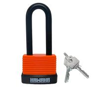 KAWAHA Set of 6 Aluminium Long Shackle Waterproof Padlocks 92/40L-6P with Key (Ultra Lightweight, Keyed Alike, Aluminium Body with Thermoplastic Case) for Garage, Fence, Shed, Yard