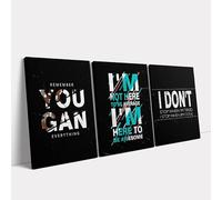 KAWAHONE -3 Pieces Inspirational Quotes Canvas Wall Art, Motivational Canvas Print Positive Encouraging Canvas Posters for Office Home Wall Decor Framed Gift