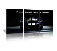 KAWAHONE Motivational Canvas Wall Art - It All Starts with A Dream,Office Inspirational Poster Prints Quotes Wall Decor Gallery-Wrapped Frame Ready to Hang
