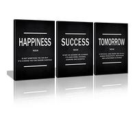 KAWAHONE Success Quotes Wall Art, Motivational Entrepreneur Tomorrow Poster Inspirational Happiness Wall Hanging Picture Decor for Home Office Workplace Gift for Business Leadership Men Women Ready to